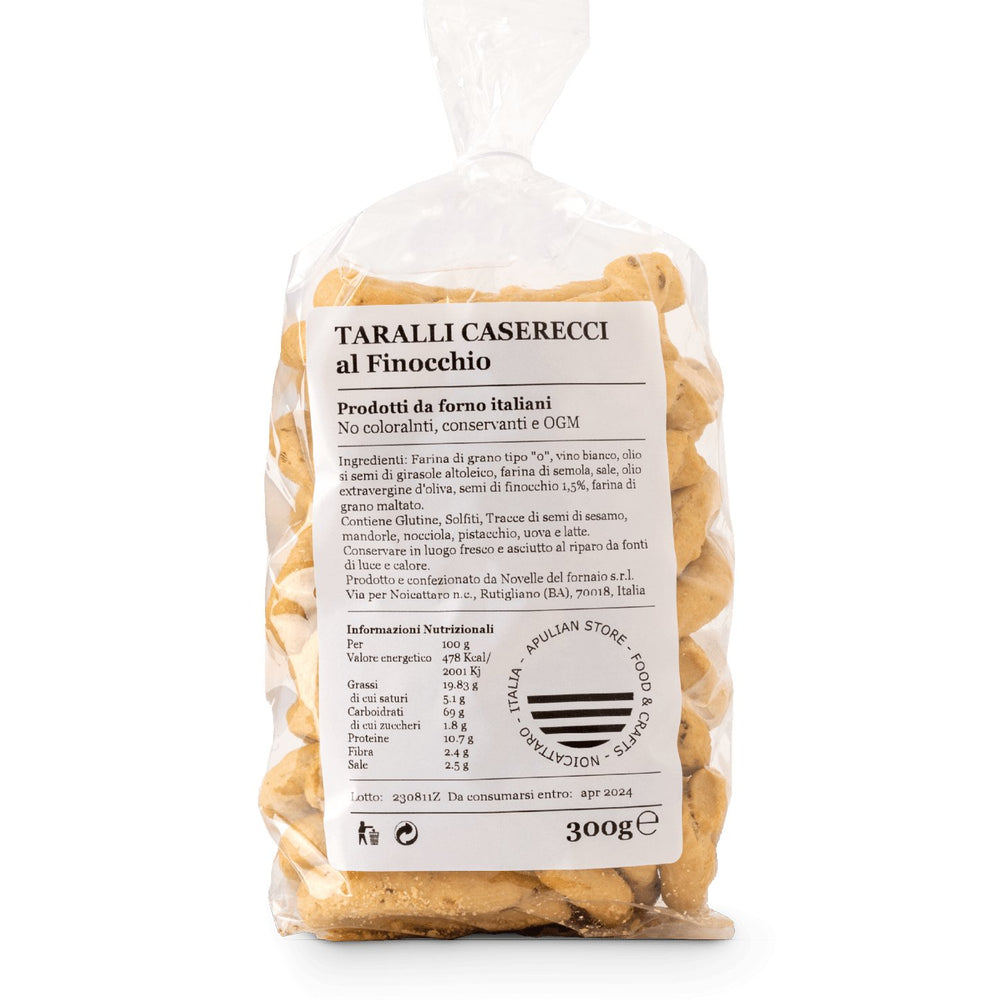 Taralli al Finocchio - Apulian Store - Km0 - Panificio - Taralli