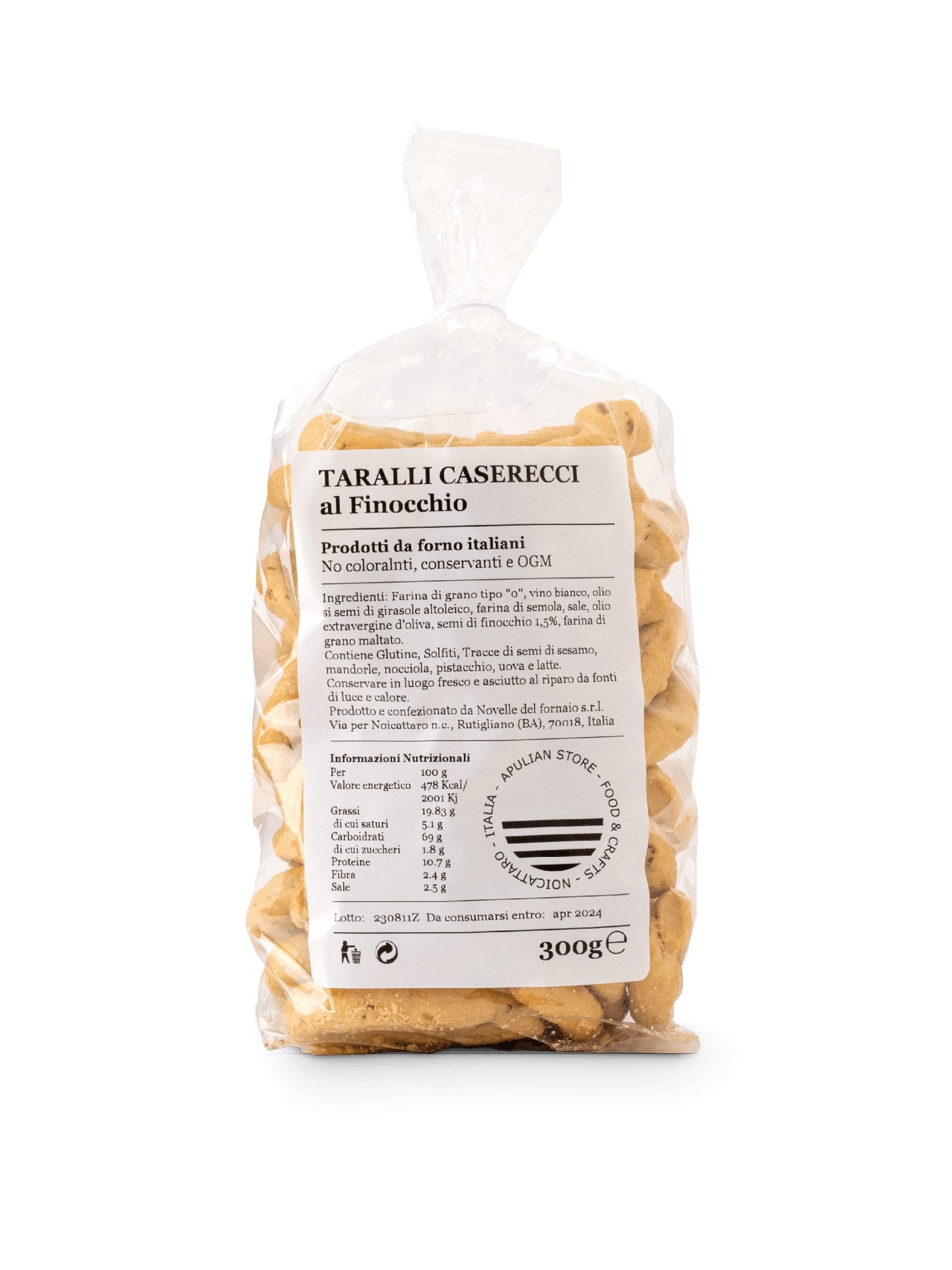 Taralli al Finocchio - Apulian Store - Km0 - Panificio - Taralli