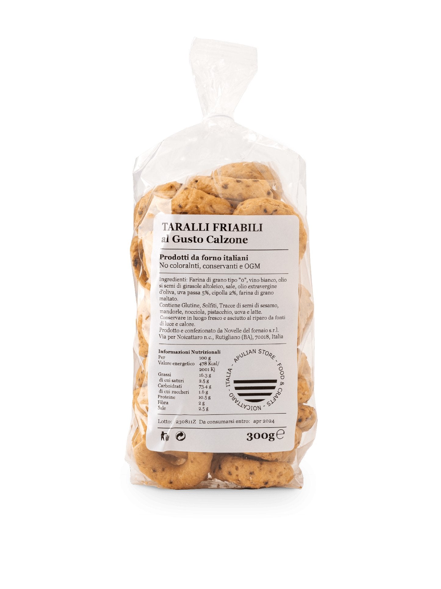 Taralli Friabili al Calzone di Cipolla - Apulian Store - Km0 - Panificio - Taralli