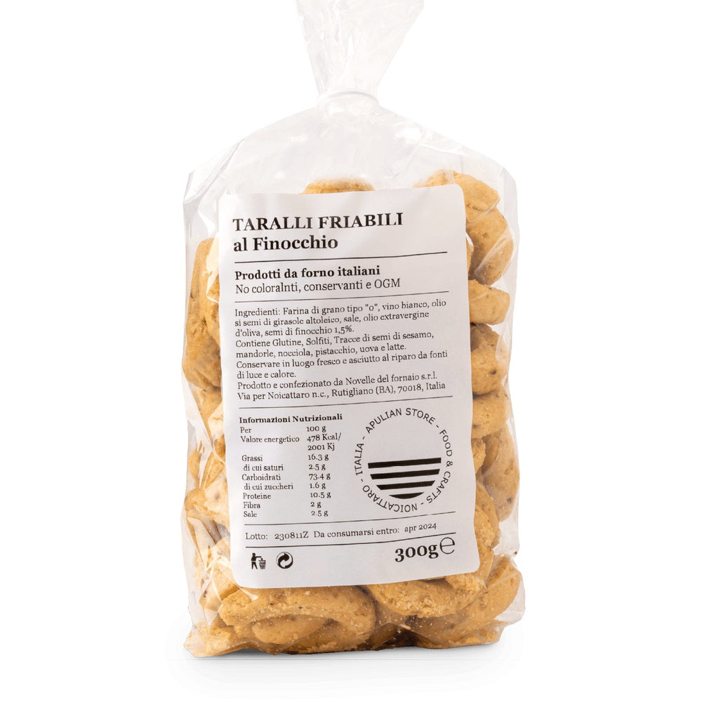 Taralli Friabili al Finocchio - Apulian Store - Km0 - Panificio - Taralli