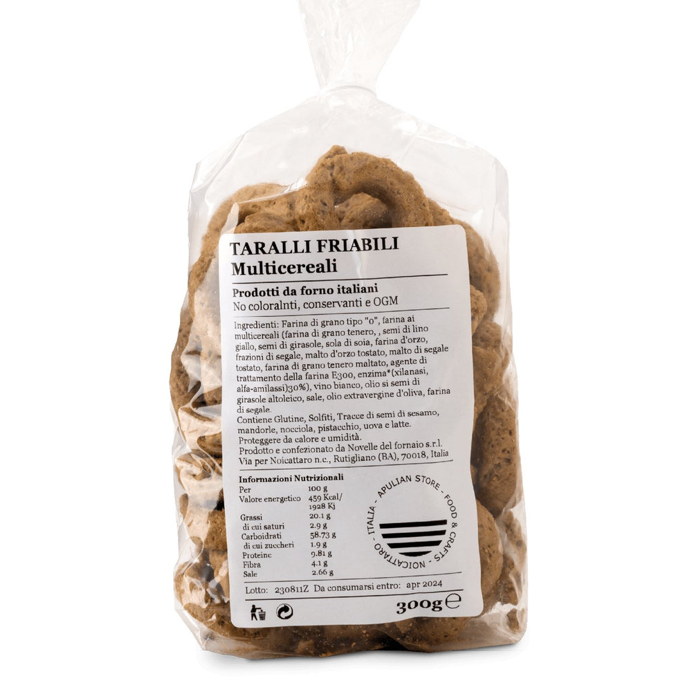 Taralli Friabili Multicereali - Apulian Store - Km0 - Panificio - Taralli